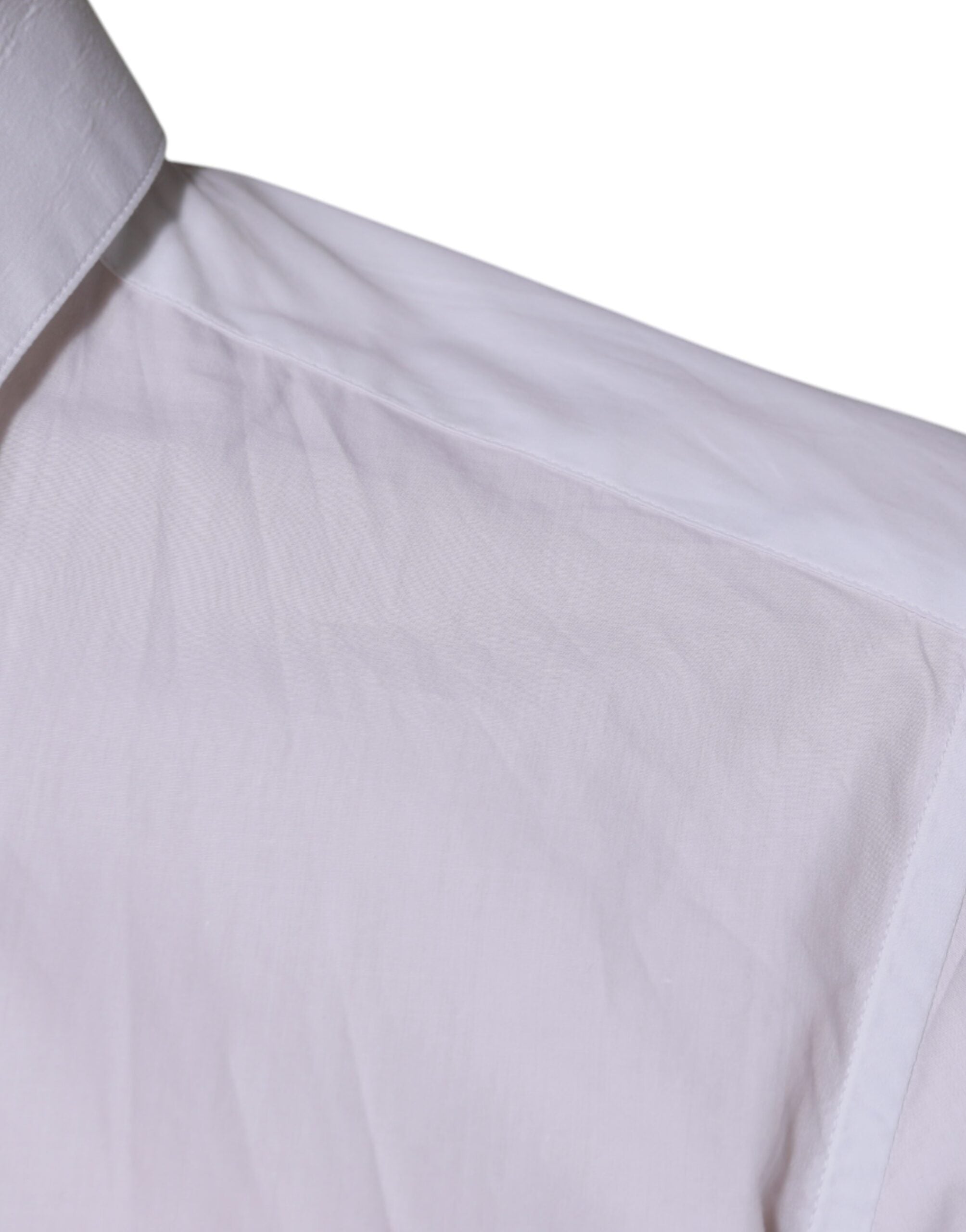 Dolce & Gabbana White long-sleeved cotton shirt for formal occasions